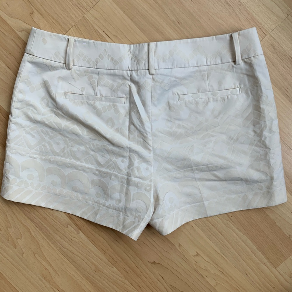 Loft cream color jacquard shorts